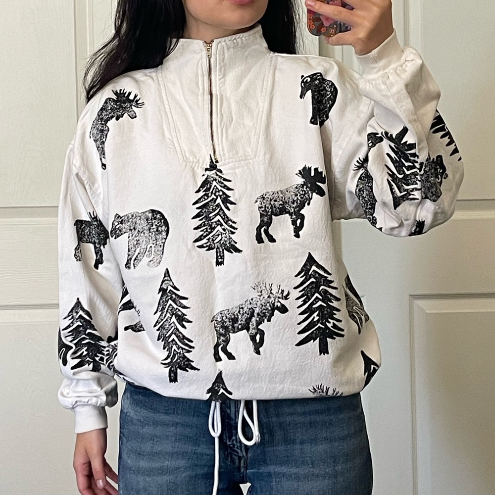 half zip crew neck jacket